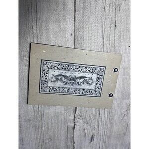 Vintage Wedding Guest Book / Album Engraved Cherubs Kraft Paper Scrapbook Album